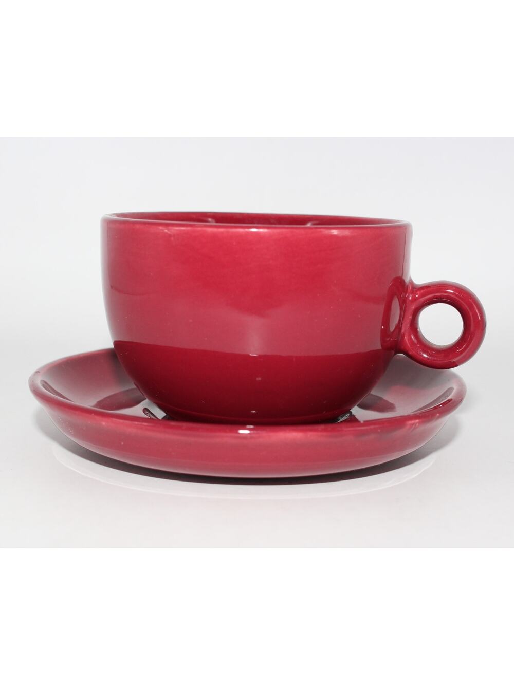 Red Unbranded Demitasse Espresso Cup and Saucer